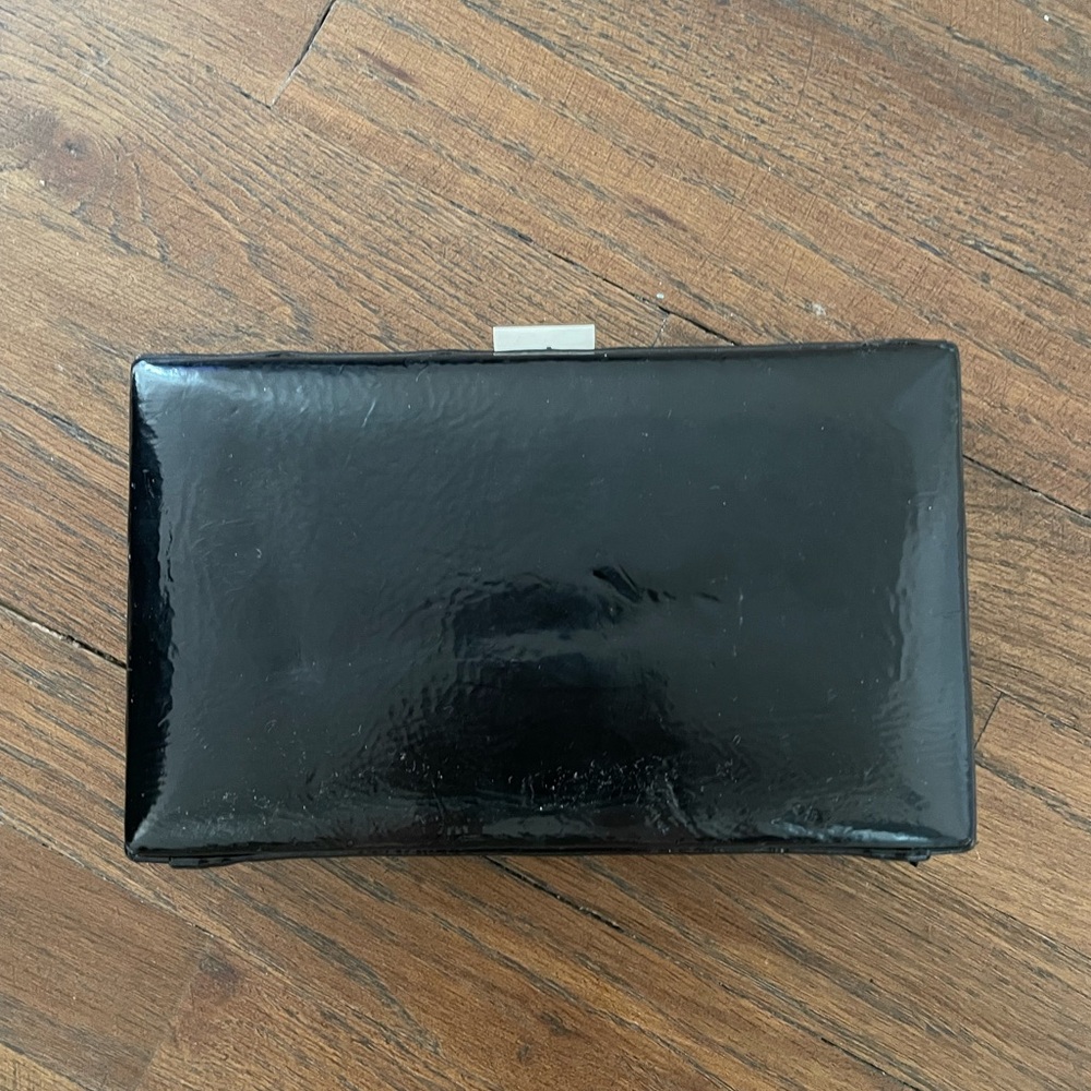 Nancy Gonzalez Black Patent Leather Clutch
